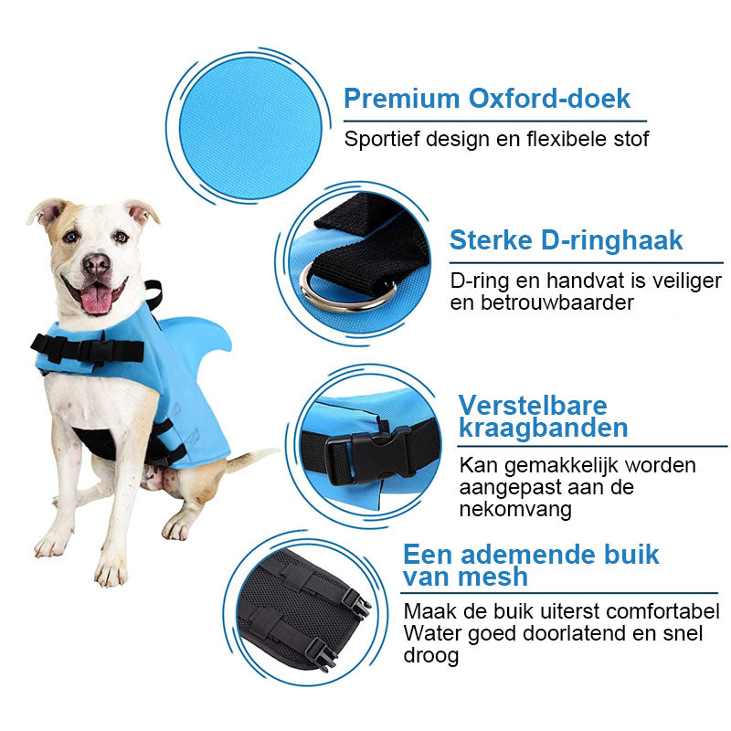 PawFin | Schwimmweste mit Haifischflosse für Hunde