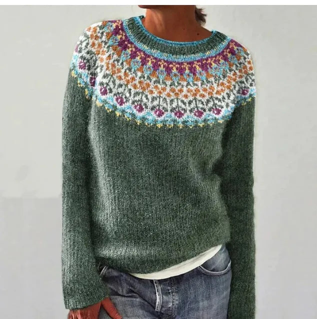 SILVIA | Bequemer Winterpullover mit Nordic Muster