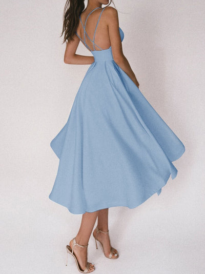 50% RABATT | Glamara™ | Elegantes Kleid mit V-Ausschnitt und Trägern