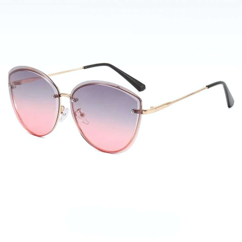 50% RABATT | SolarCharm Cat-Eye | Sonnenbrille Damen, Randlose Katzenaugenform UV400