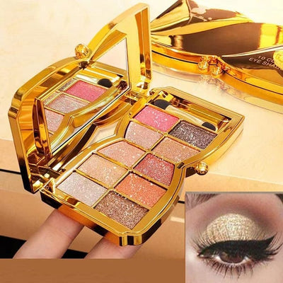50% RABATT | PrismGlow™ | 10 Farben Sparkle Shimmer Lidschattenpalette