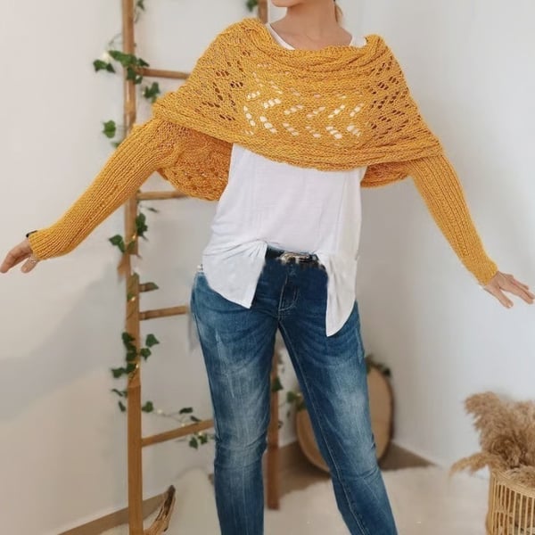 Zenina –  Doppelten Ärmeln Shawl Schal