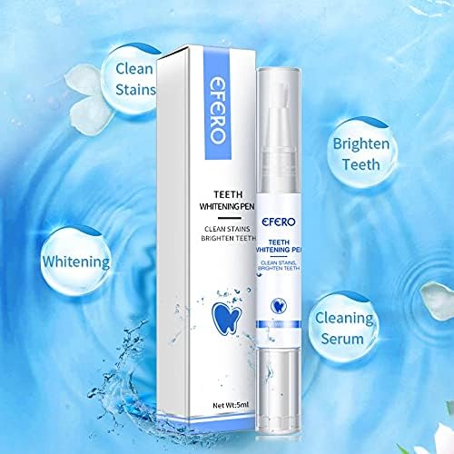 EFERO Zahnaufhellungsstift – entfernt Verfärbungen, reinigt Flecken und hellt Zähne auf, 5 ml Teeth Whitening Pen für ein strahlendes Lächeln
