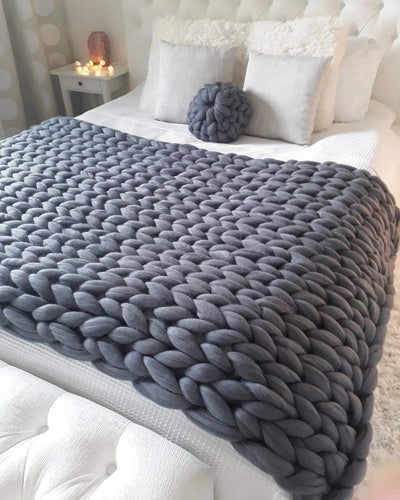 50% RABATT | Blankelle™ | Grob gestrickte Decke