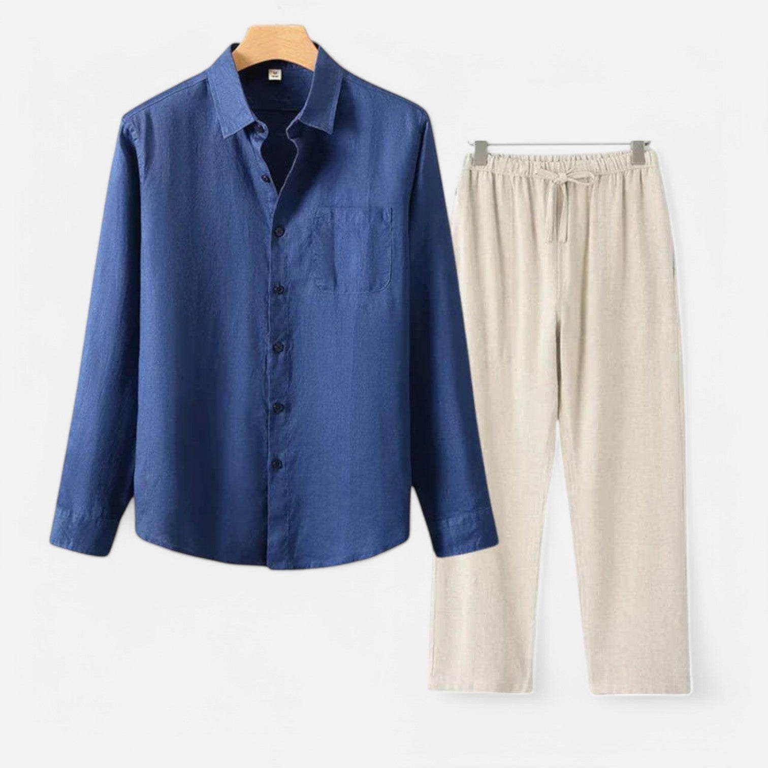 Long Sleeve Linen Blend Shirt