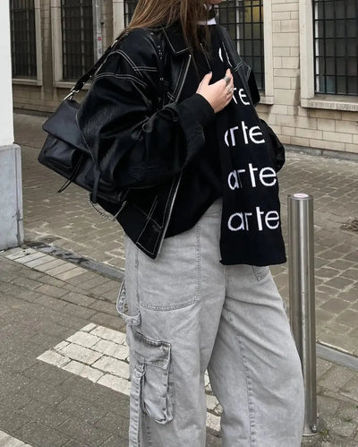 Odilie™ Übergroße Lederjacke