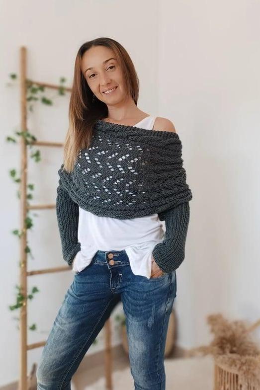 Zenina® | Doppelten Ärmeln Shawl Schal