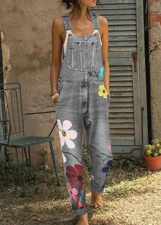 50% RABATT | Bohemira™ | Boho-Jumpsuit aus Denim mit Sonnenblumenprint