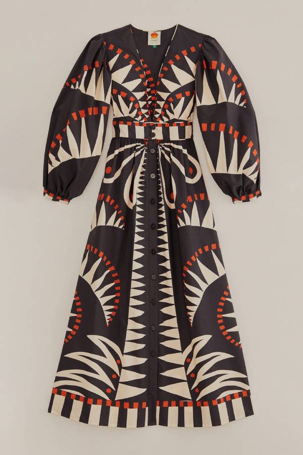 Cocovia™ | Schwarzes Puffärmel Maxi Kleid