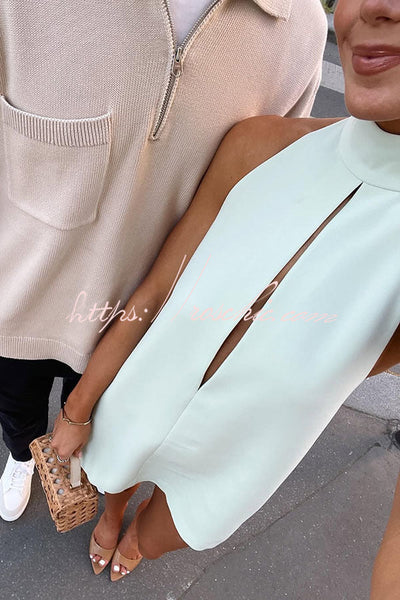 50% RABATT | Solafleur™ | Date Night Frontausschnitt Taschenhalter H-Linie Minikleid
