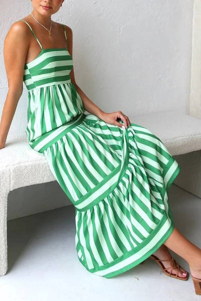 50% RABATT | Candessa™ | Candy Streifen Maxikleid