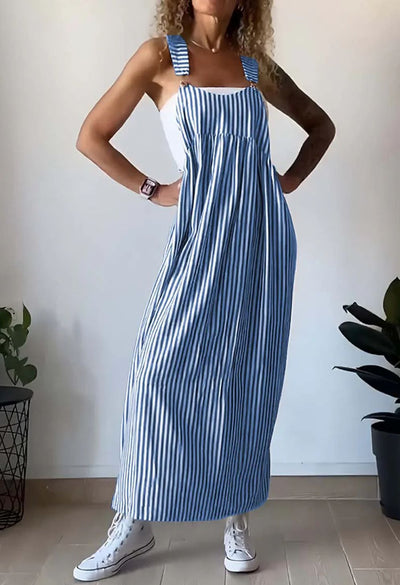 Tyra™ Gestreiftes lässiges Jumpsuit-Kleid