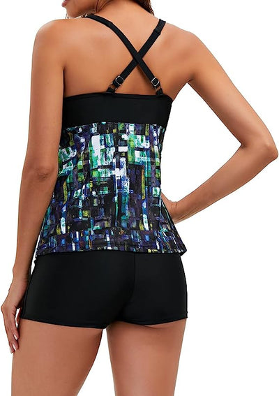 50% RABATT | TropiGeo™ | Geo Chic Tankini Set