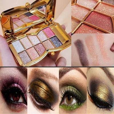 50% RABATT | PrismGlow™ | 10 Farben Sparkle Shimmer Lidschattenpalette