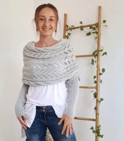 Zenina –  Doppelten Ärmeln Shawl Schal