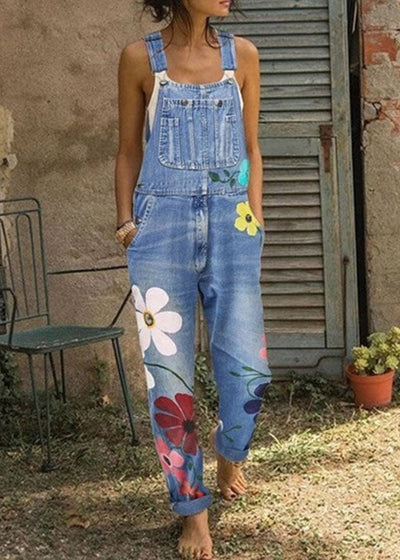 50% RABATT | Bohemira™ | Boho-Jumpsuit aus Denim mit Sonnenblumenprint