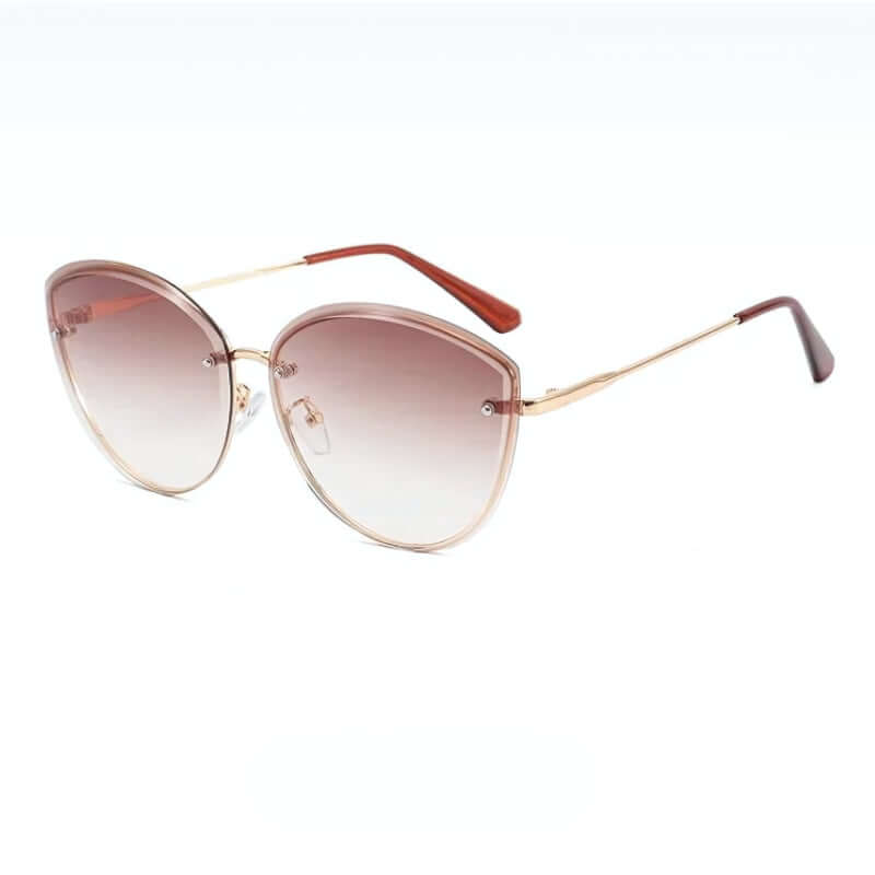 50% RABATT | SolarCharm Cat-Eye | Sonnenbrille Damen, Randlose Katzenaugenform UV400