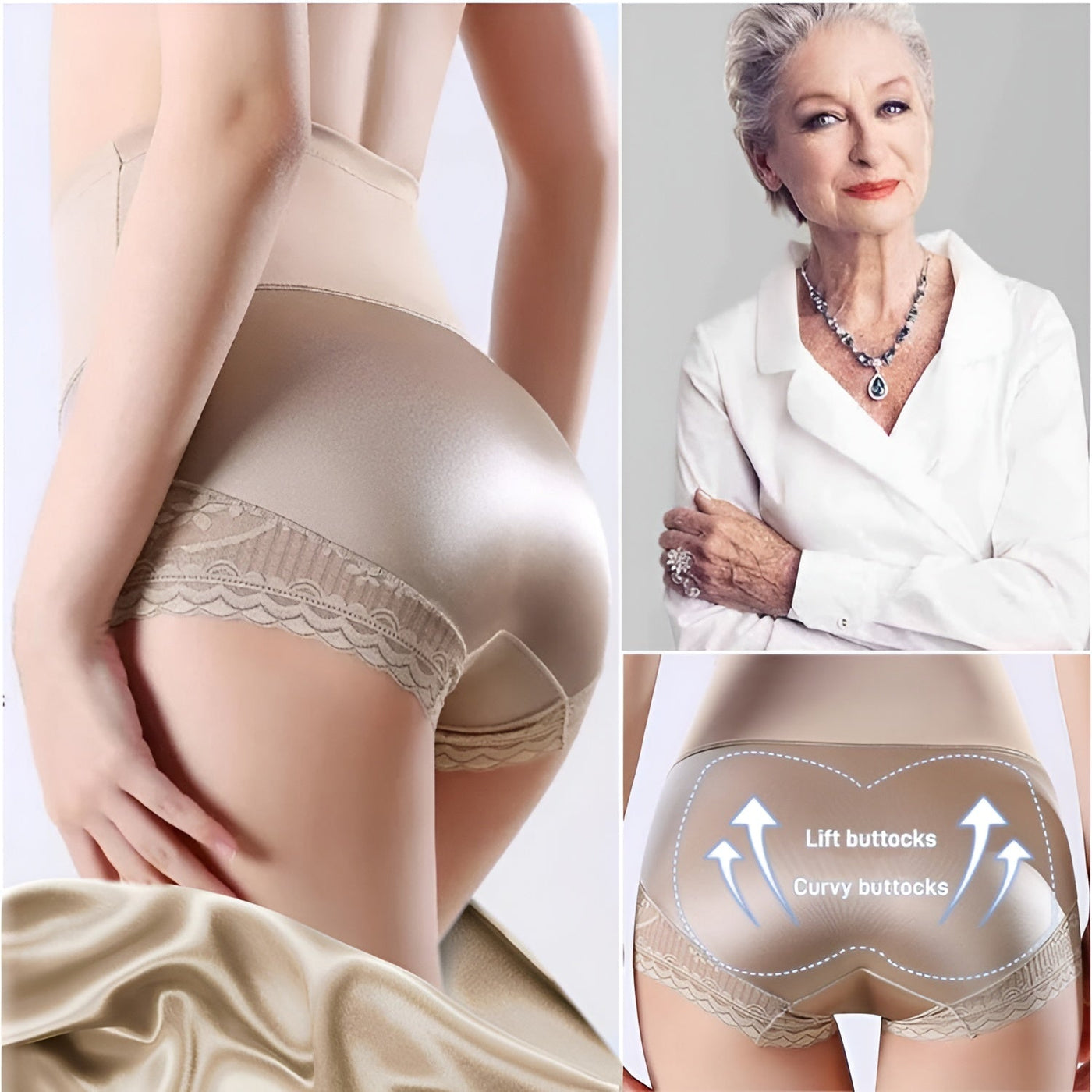 1+1 GRATIS | CurvaLuxe | Hot Style Seidiger Slip mit hoher Taille
