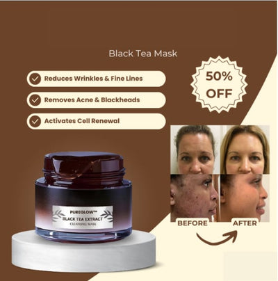 50% RABATT I GlowLeaf™ Schwarzteemaske
