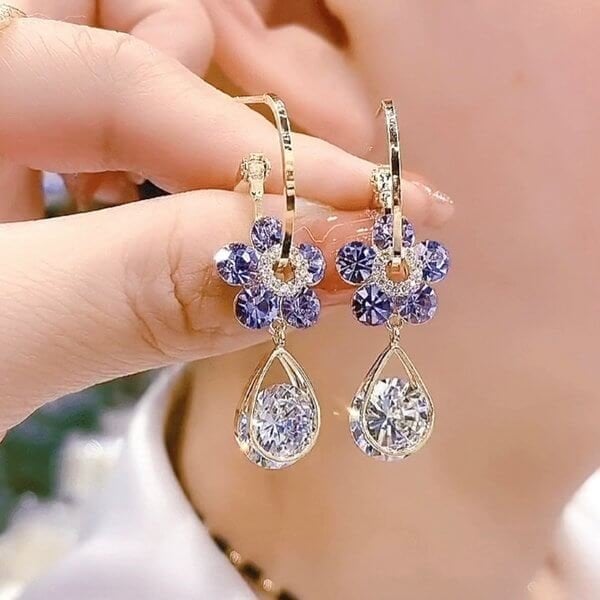 1+1 GRATIS | CrystalPetal™ | Blumen-Kristall-Ohrringe