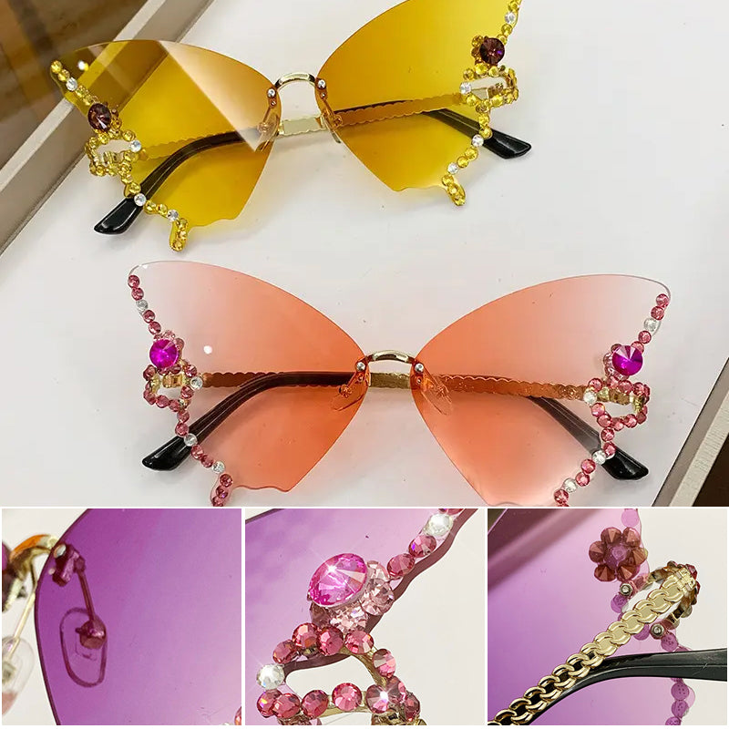 50% RABATT | Schmetterlingsdiamanten | Sonnenbrille mit