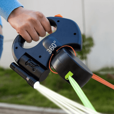 50% RABATT | PawBeam® | Doppelt gewickelte Hundeleine mit Taschenlampe