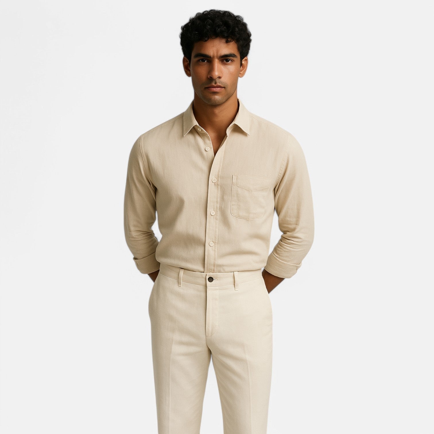 Pure Linen Long Sleeve Shirt for Men