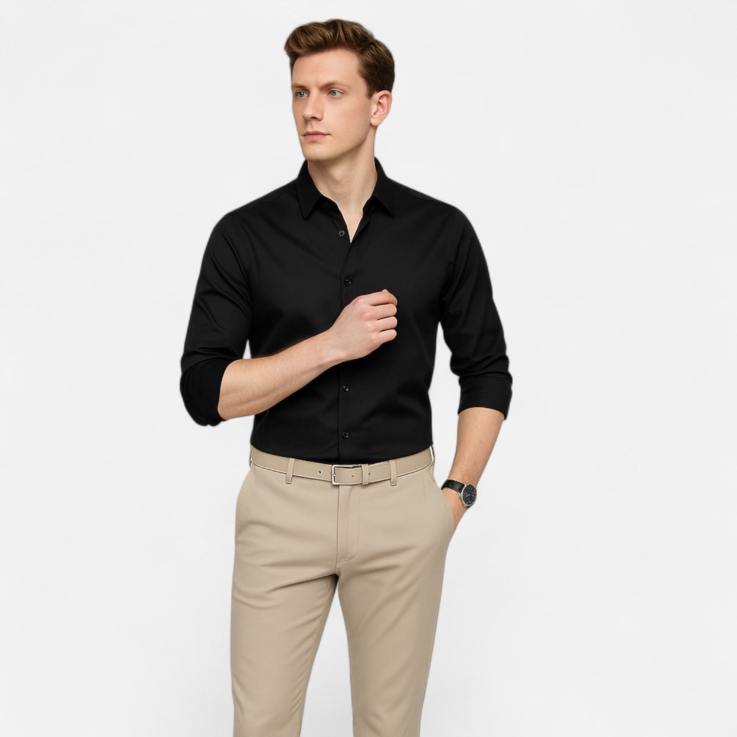 Men's Dress Shirt No Iron – Tailored Elegance, Impeccable Finish All Day