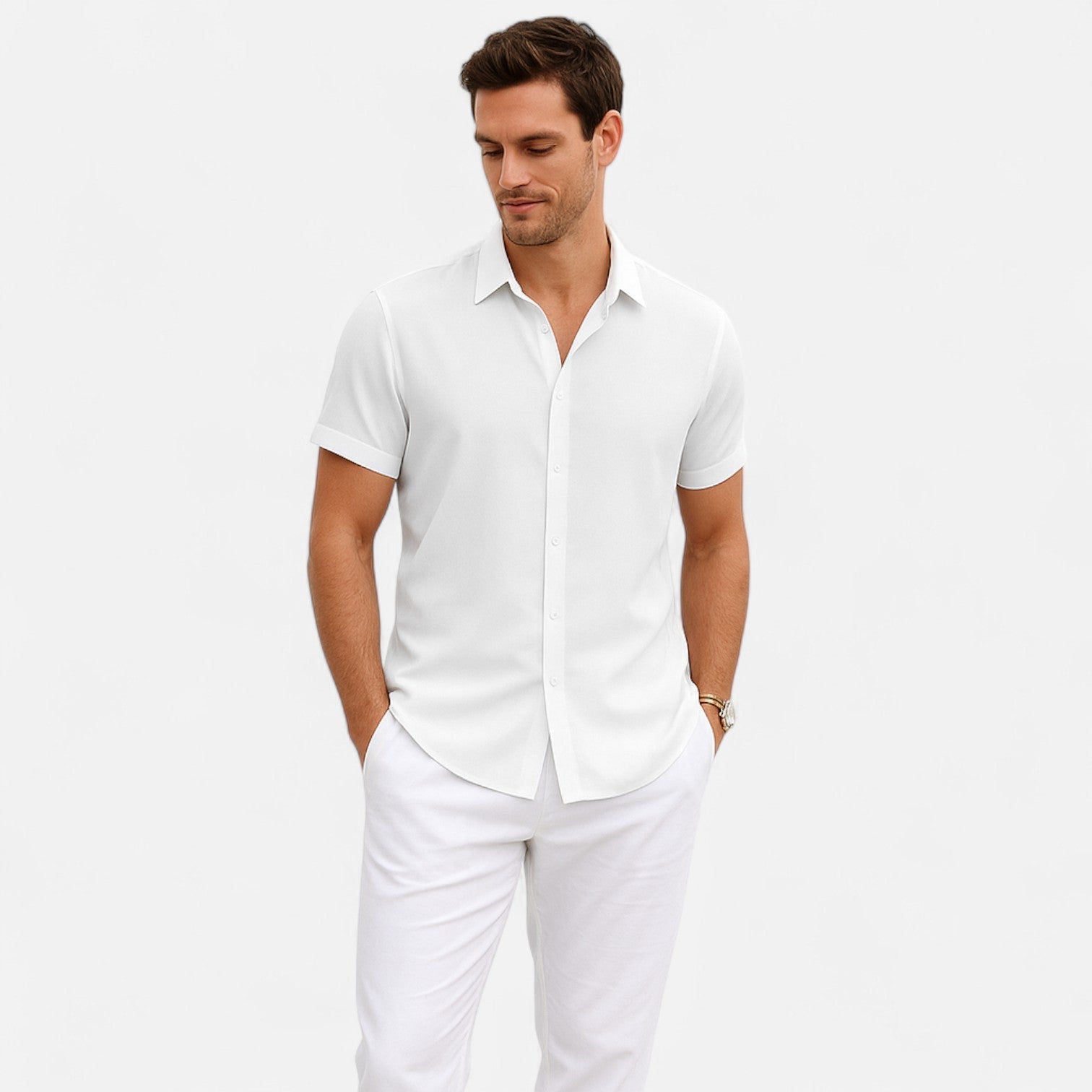 Short Sleeve Casual Linen Shirt – Light Sophistication, Everyday Comfort