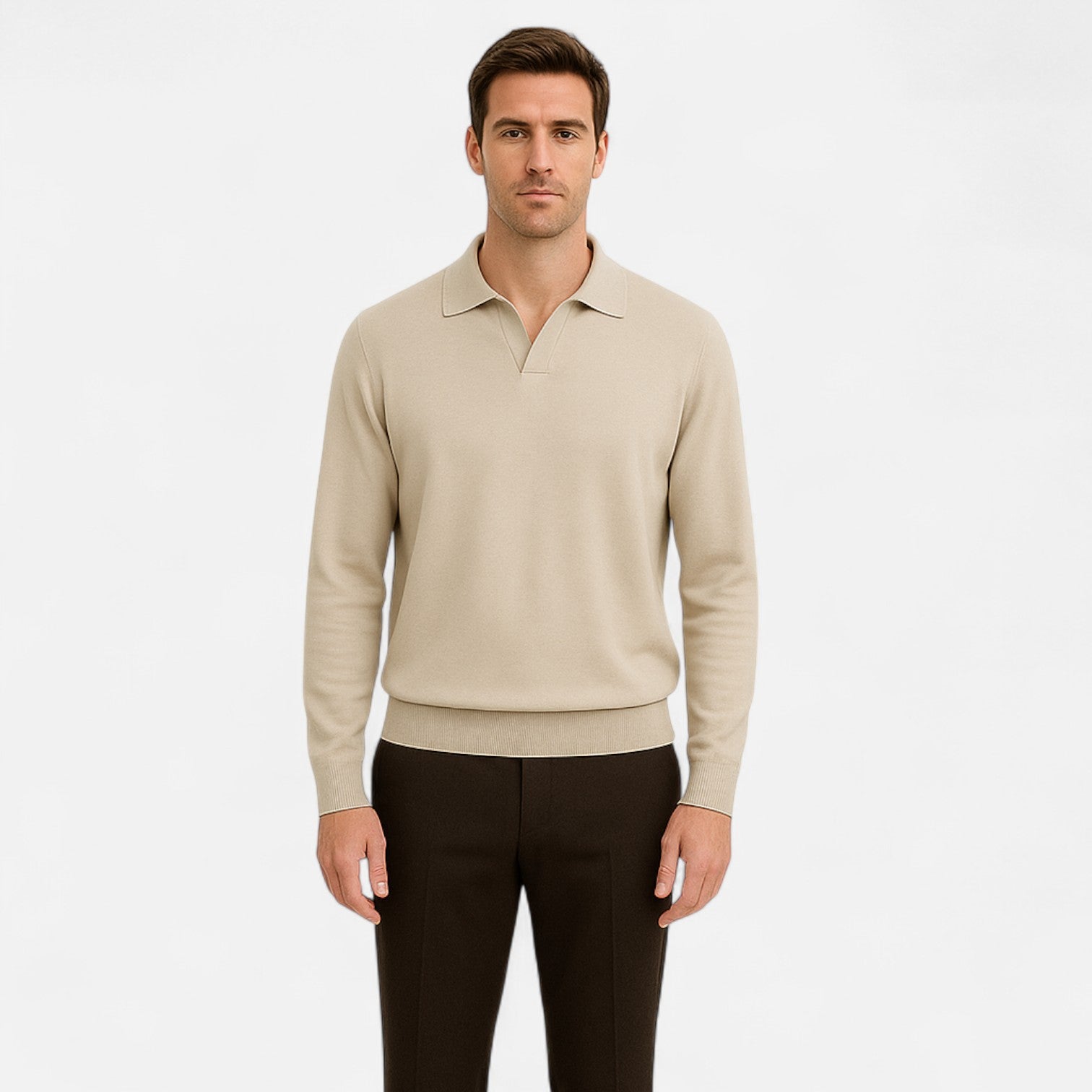 Long Sleeve Polo Old Money - Discreet Refinement, Essential of the Timeless Wardrobe