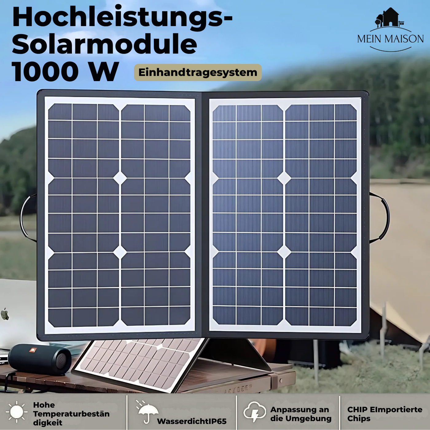 50% RABATT | SolarEdge™ | Faltbares Solarpanel Kit | Für Camping, Auto, Boot & Caravan