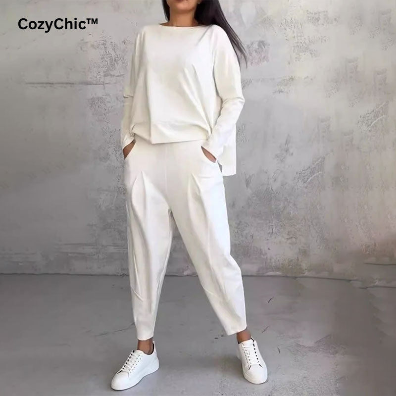 CozyChic™ Stilvolles Langarm-Oberteil & Hose für lässigen Komfort