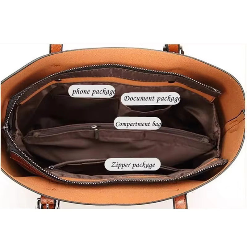 Luxara™ | Stilvolle und geräumige Tragetasche aus Leder