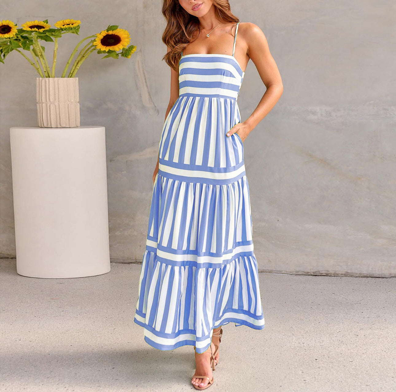 50% RABATT | Strisole™ | SUNSET STRIPES MAXI-KLEID