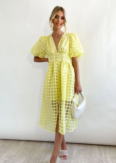 50% RABATT | ZERA™ | MIDI-KLEID MIT MUSTERIGEM STOFF UND PUFFÄRMEN
