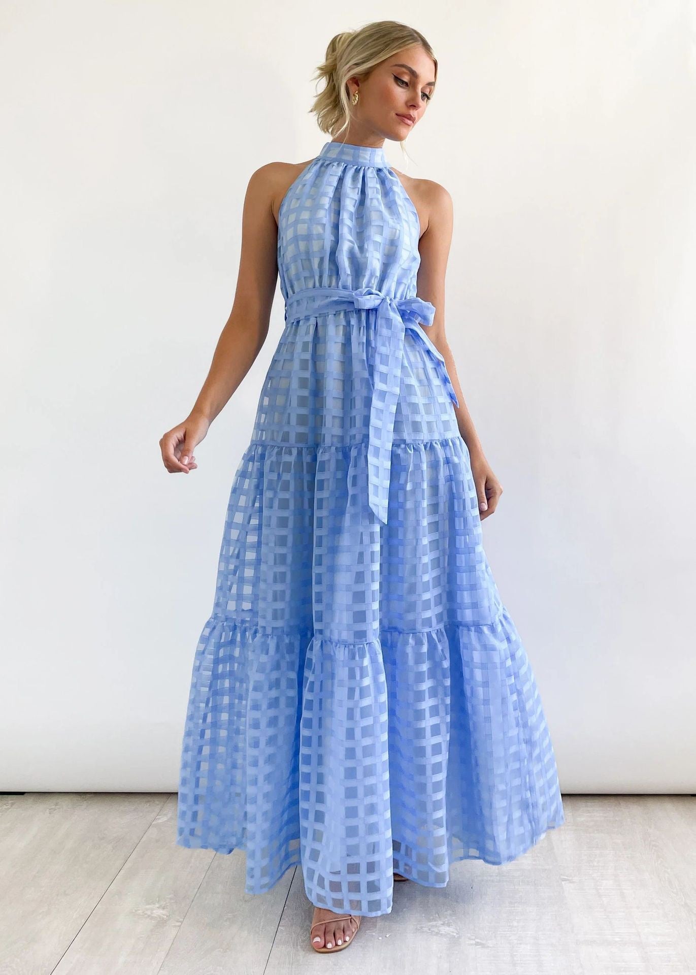 50% RABATT | ZERA™ | MIDI-KLEID MIT MUSTERIGEM STOFF UND PUFFÄRMEN