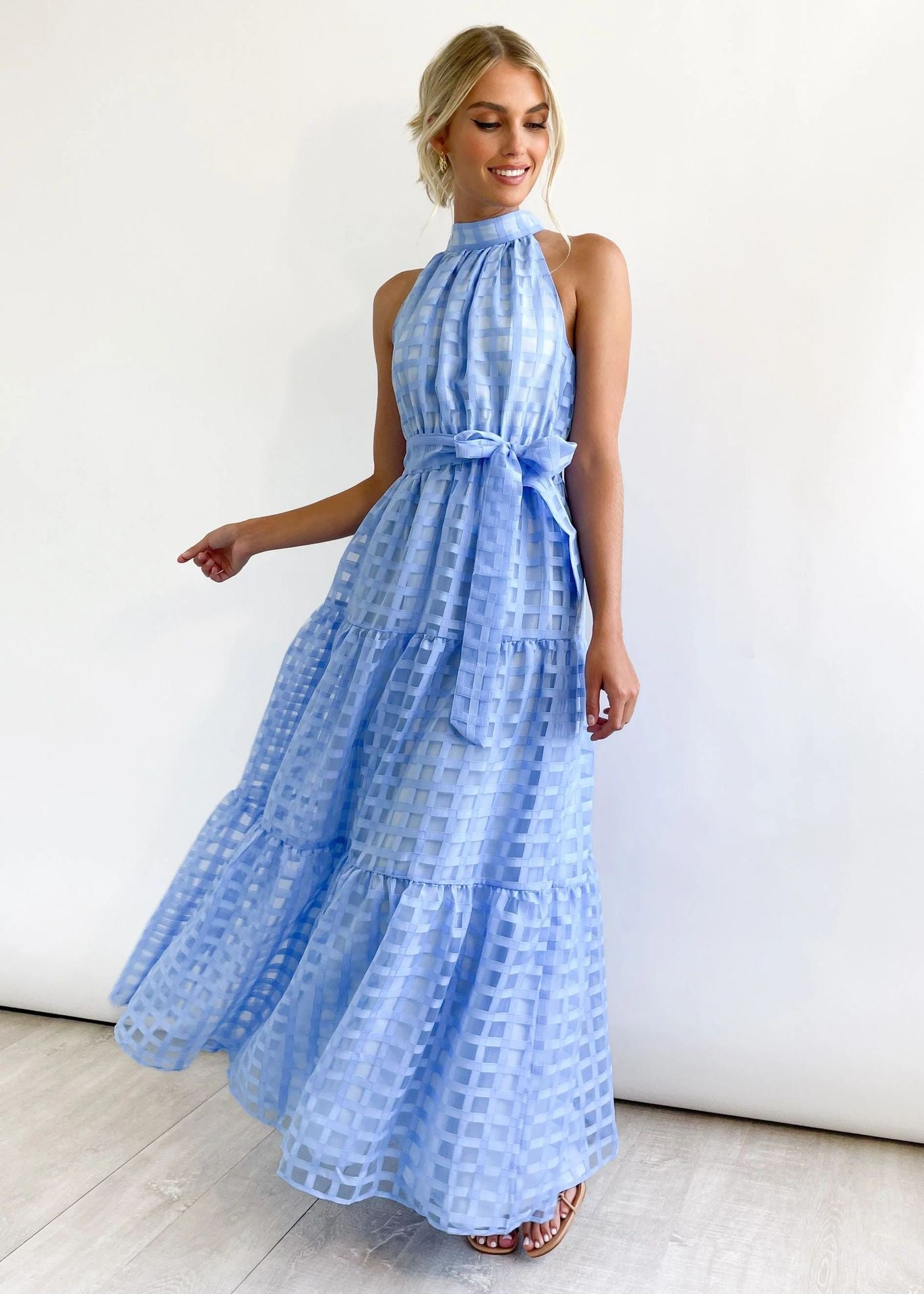 50% RABATT | ZERA™ | MIDI-KLEID MIT MUSTERIGEM STOFF UND PUFFÄRMEN