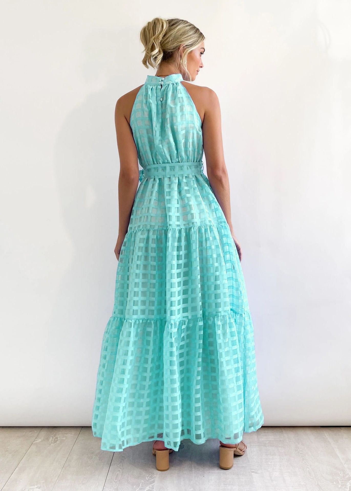 50% RABATT | ZERA™ | MIDI-KLEID MIT MUSTERIGEM STOFF UND PUFFÄRMEN