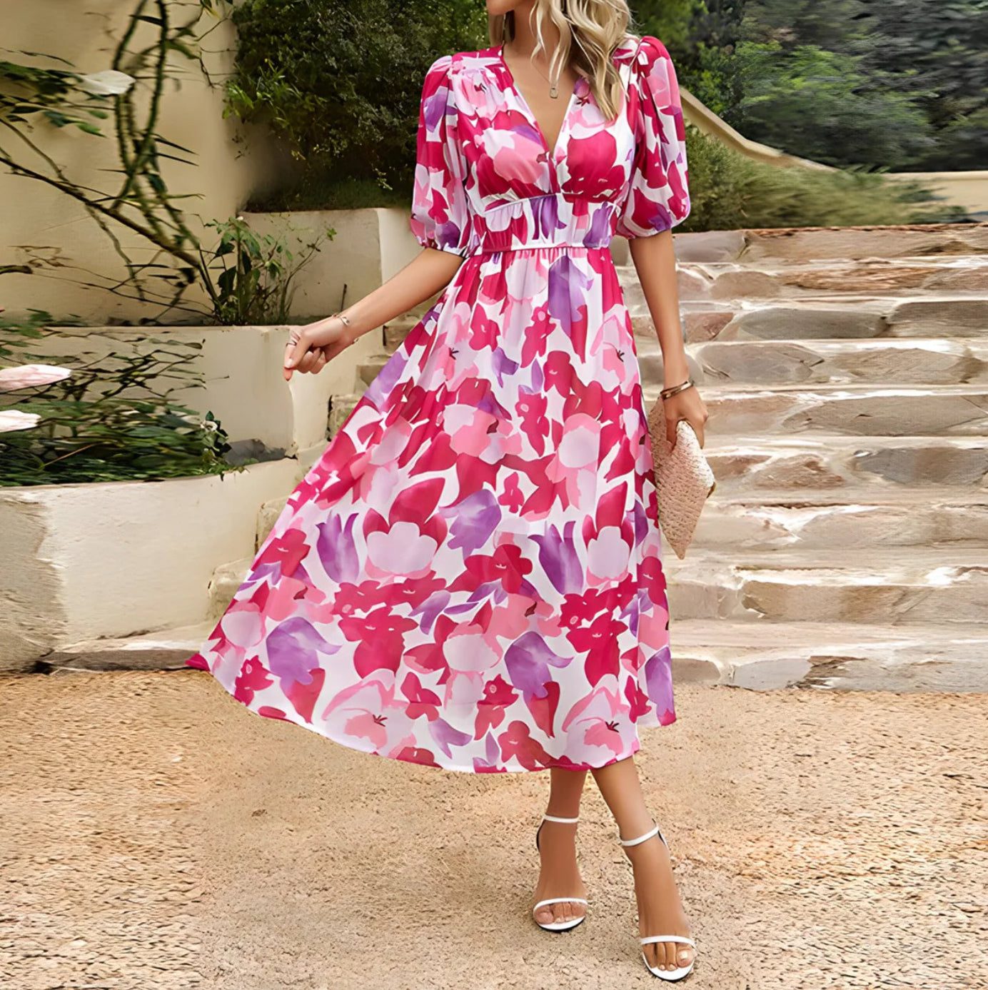 Isolde™ | Midi-Kleid mit V-Ausschnitt
