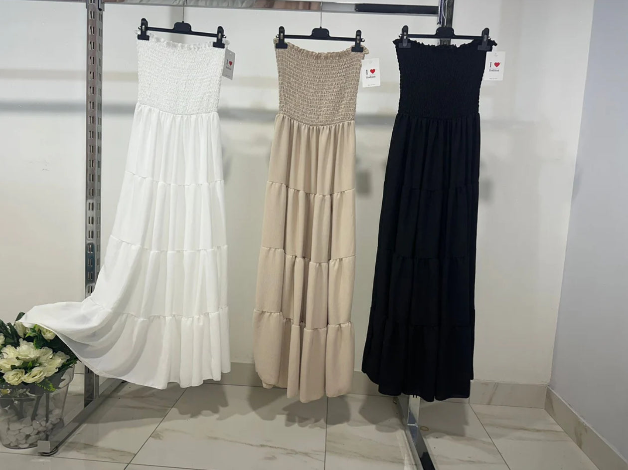 CARLA™ | Trägerloses langes Kleid