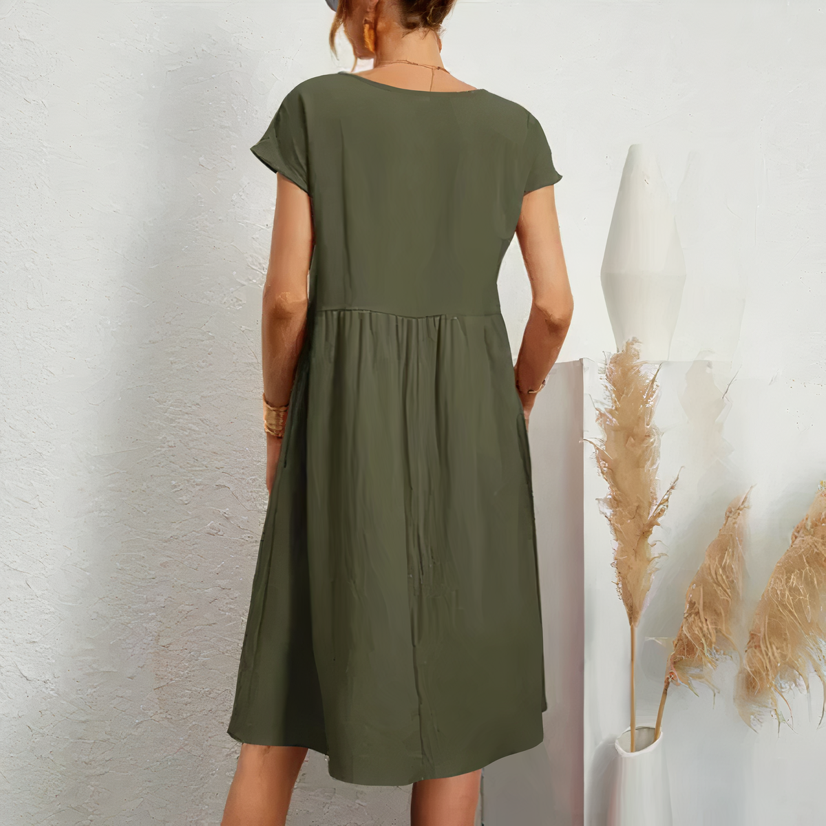 50% RABATT | Pocklina™ | Midi-Sommerkleid mit Taschen