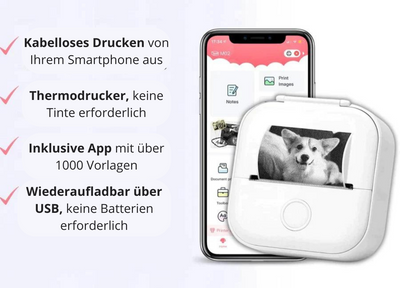 50% RABATT | PrintPocket Pro™ + kostenloses Druckpapier - Der Drucker, der nie Tinte braucht!