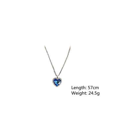 50% RABATT | EternaBlue™ | Herz-Halskette mit Blauem Kristall