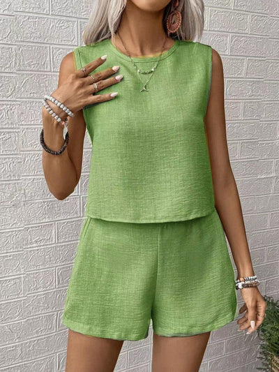 50% RABATT | Charella™ | Relaxed Fit Sommer Set Cropped Top und Short