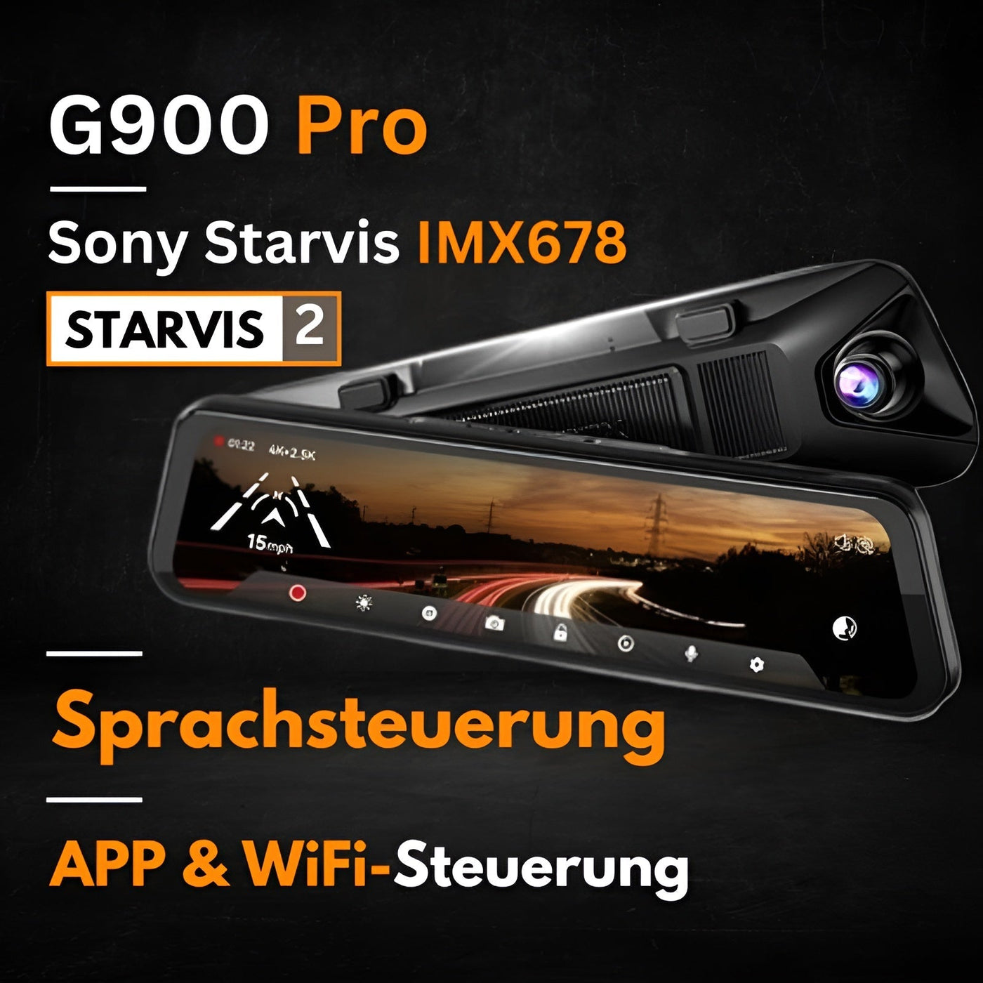 50% RABATT | Cametra™ | G900 Pro 10” 4K Dashcam mit Sprach & App-Steuerung