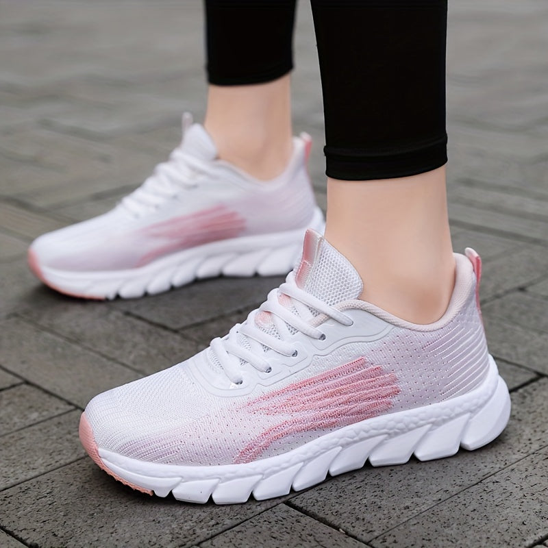 Damen-Sneaker in Weiß – atmungsaktive Sportschuhe mit Mesh-Obermaterial und rutschfester Sohle