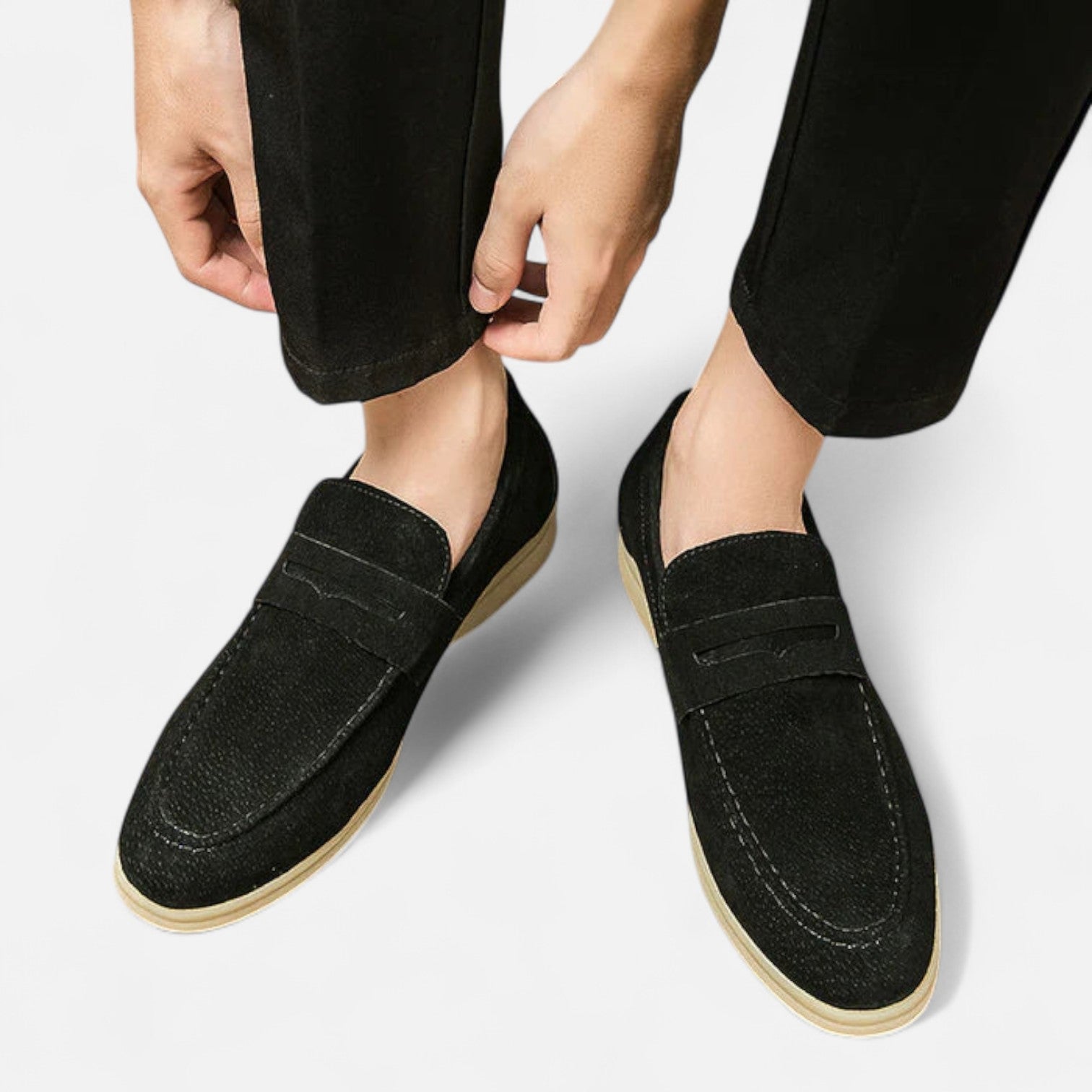 Men's Vintage Suede Loafers – Timeless Texture, Heritage Craftsmanship