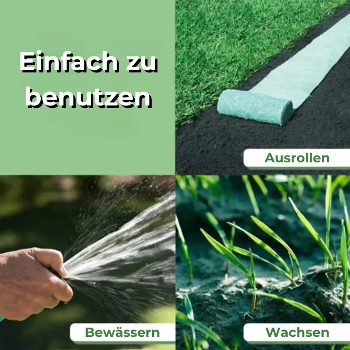 1+1 Gratis | Pflegeleichte Bio-Rasensamenmatte