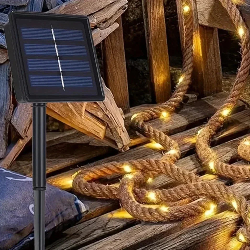 50% RABATT | RustiRay™ | Solarbetriebenes Hanfseillicht