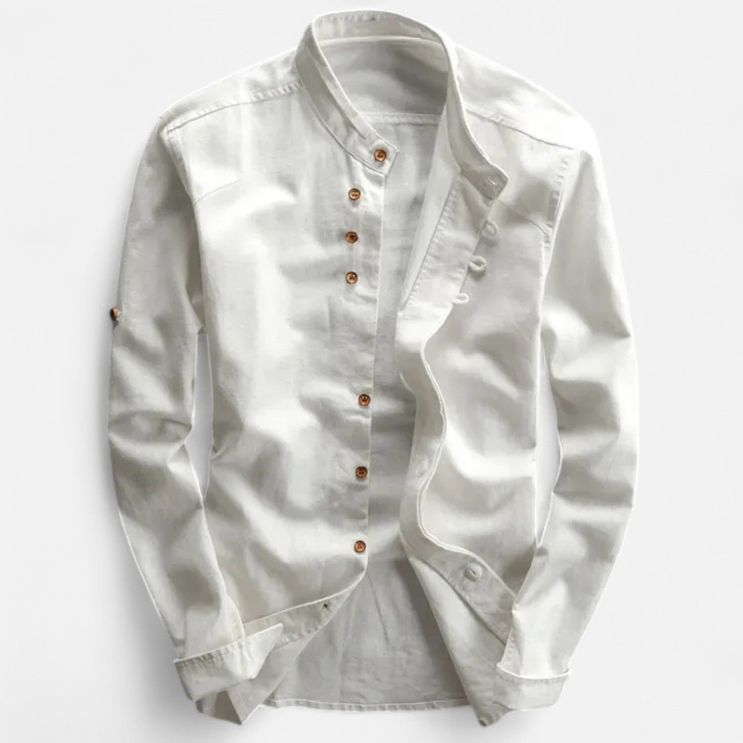 Men's Slim Fit Shirt with High Collar – Tailored Silhouette, Modern and Minimalist Details